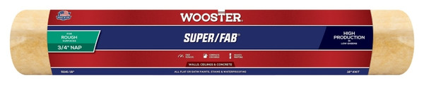 WOOSTER R241-18 Paint Roller Cover, 3/4 in Thick Nap, 18 in L, Knit Fabric Cover, Golden Yellow [SKU: ORG1375310]