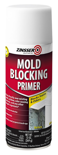 ZINSSER 287512 Mold Blocking Primer, White, 13 oz, Aerosol Can [SKU: ORG8262578]