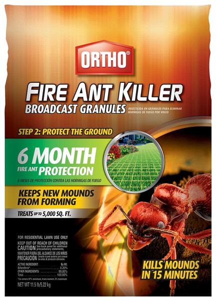 Ortho 0200310 Fire Ant Killer, Granular, Spreader Application, Residential Lawns, 11.5 lb Bag [SKU: ORG9835356]
