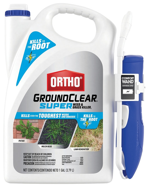 Ortho GroundClear 4652705 Super Weed and Grass Killer, Liquid, Light Yellow, 1 gal Jug [SKU: ORG5152483]