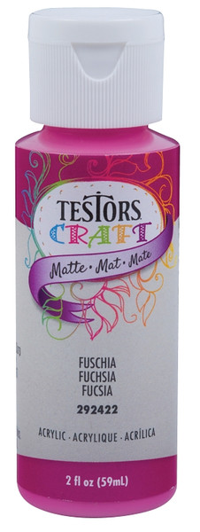TESTORS 292422A Craft Paint, Matte, Fuschia, 2 oz, Bottle [SKU: ORG5459276]