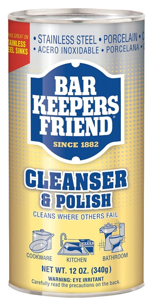 Bar Keepers Friend 11510 Cleanser and Polish, 12 oz Can, Powder, White [SKU: ORG6500789]