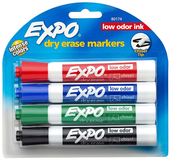 EXPO 80174 Dry Erase Marker, Chisel Lead/Tip, Assorted Lead/Tip [SKU: ORG3297157]