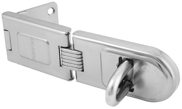 Master Lock 720DPF Latching Hasp, 6-1/4 in L, 1/2 in W, Steel, Zinc, 7/16 in Dia Shackle [SKU: ORG6638357]