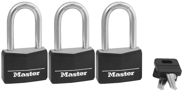 Master Lock 141TRILF Padlock, Keyed Alike Key, Large Shackle, 1/4 in Dia Shackle, 1-1/2 in H Shackle, Steel Shackle [SKU: ORG3061355]