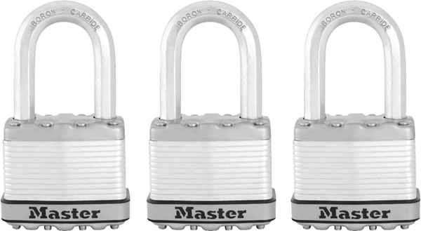 Master Lock Magnum Series M5XTRILF Padlock, Keyed Alike Key, 3/8 in Dia Shackle, 1-1/2 in H Shackle, Zinc, 2 in W Body [SKU: ORG7835960]