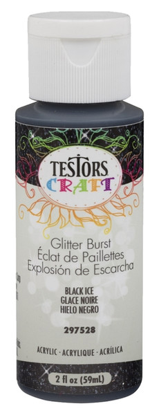 TESTORS 297528 Craft Paint, Glitter Black Ice, 2 oz, Bottle [SKU: ORG4997425]