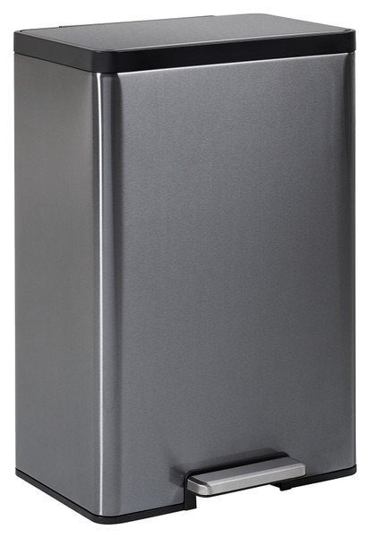Rubbermaid 2112520 Step-On Trash Can, 12 gal Capacity, Stainless Steel, Charcoal, Flip-Top Closure [SKU: ORG9389396]