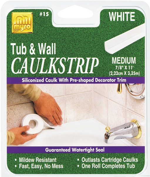 Homax 34015 Caulking Strip, White, 120 deg F, 7/8 in W X 11 ft L [SKU: ORG6922066]