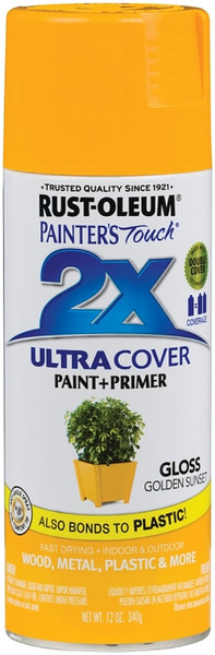 RUST-OLEUM PAINTER'S Touch 299910 Gloss Spray Paint, Gloss, Golden Sunset, 12 oz, Aerosol Can [SKU: ORG5451737]