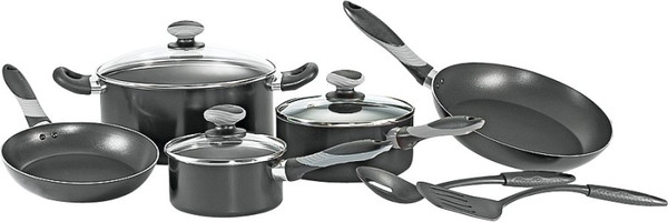 T-fal MIR-A797SA84M Cookware Set, Aluminum, Black, 10-Piece [SKU: ORG1968411]
