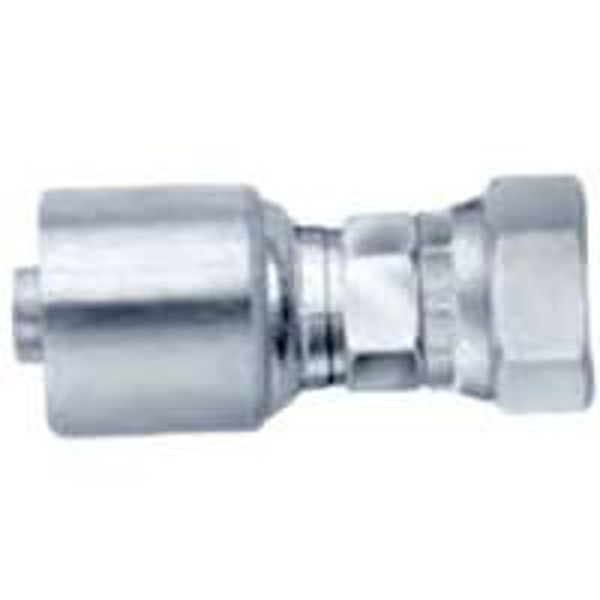 GATES MegaCrimp G25111-0606 Hose Coupling, 3/8-18, Crimp x NPSM, Straight Angle, Steel, Zinc [SKU: ORG2302040]