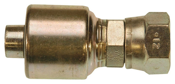 GATES MegaCrimp G25170-0812 Hose Coupling, 1-1/16-12, Crimp x JIC, Straight Angle, Steel, Zinc [SKU: ORG1059542]