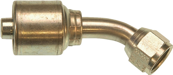 GATES MegaCrimp G25175-0606 Hose Coupling, 9/16-18, Crimp x JIC, 45 deg Angle, Steel, Zinc [SKU: ORG5538715]