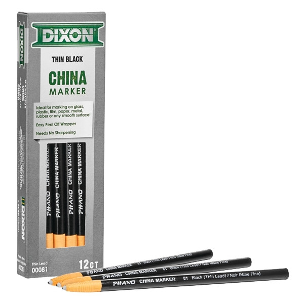 DIXON TICONDEROGA 00081 China Marker, Black, 7 in L [SKU: ORG4482790]