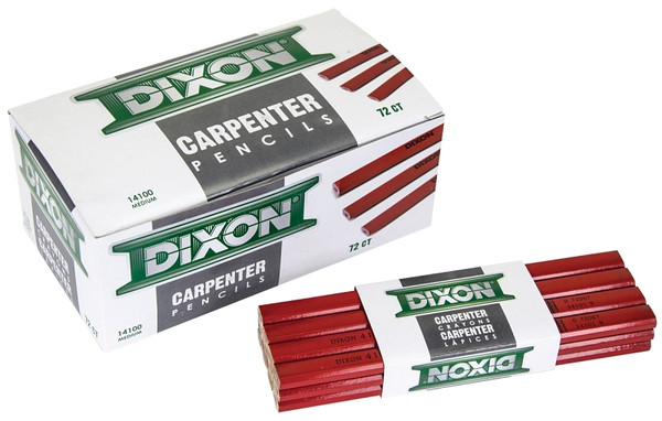 DIXON TICONDEROGA 14100 Carpenter Pencil, Black/Red, 7 in L [SKU: ORG0482646]