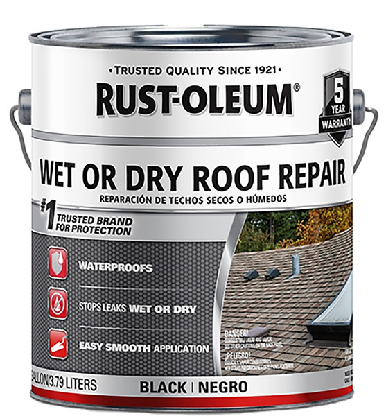 RUST-OLEUM 301899 Cement Roof Repair, Black, Liquid, 1 gal [SKU: ORG7447717]