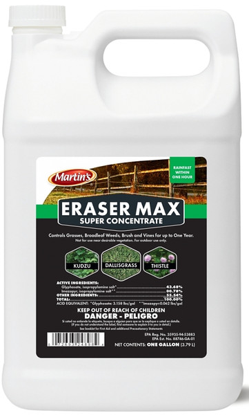 Martin's ERASER MAX 82002489 Weed Killer, Liquid, Clear Yellow, 1 gal [SKU: ORG9963836]