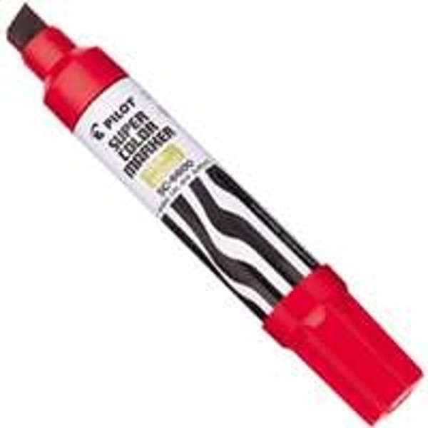 Pilot 43300 Super Color Permanent Marker, Chisel Lead/Tip, Red Lead/Tip [SKU: ORG4443909]