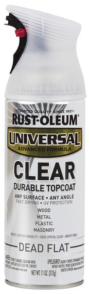 RUST-OLEUM UNIVERSAL 302151 Spray Paint, Dead Flat Clear, 11 oz, Aerosol Can [SKU: ORG7457526]
