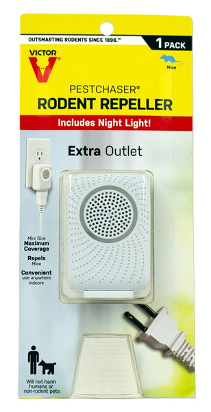 Victor PestChaser M751PS Rodent Repellent with Nightlight, 1.69 in L, 1-3/4 in W, 2.63 in H [SKU: ORG8613077]