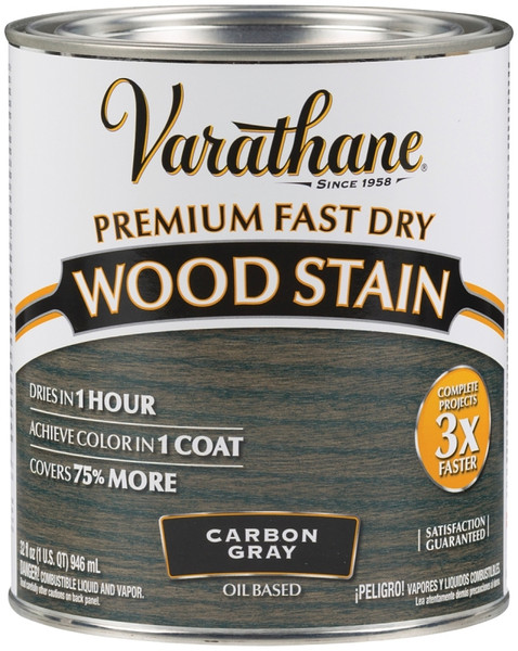 VARATHANE 304559 Wood Stain, Carbon Gray, Liquid, 1 qt, Can [SKU: ORG8515058]