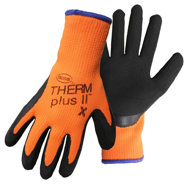 BOSS 7843X Extra-Heavy, Stretchable Gloves, XL, Knit Wrist Cuff, Orange [SKU: ORG3980273]