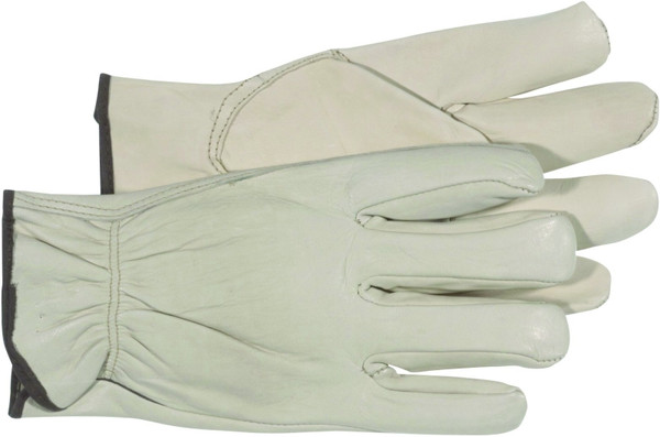 BOSS 4067M Driver Gloves, Men's, M, Keystone Thumb, Open, Shirred Elastic Back Cuff, Cowhide Leather, Natural [SKU: ORG1714872]