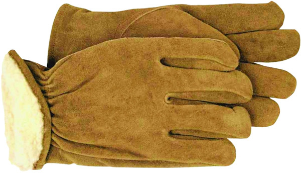 BOSS 4176J Driver Gloves, Men's, XL, Keystone Thumb, Open, Shirred Elastic Back Cuff, Cowhide Leather, Brown [SKU: ORG4226601]
