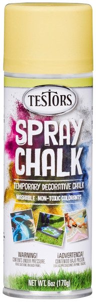 TESTORS 307591 Spray Chalk, Flat, Matte, Yellow, 6 oz, Aerosol Can [SKU: ORG2772978]