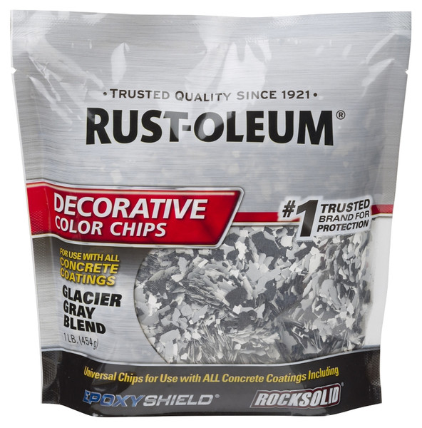 RUST-OLEUM EPOXYSHIELD 312449 Color Chips, Particulate Solid, Glacier Gray Blend, 1 lb Bag [SKU: ORG6390165]