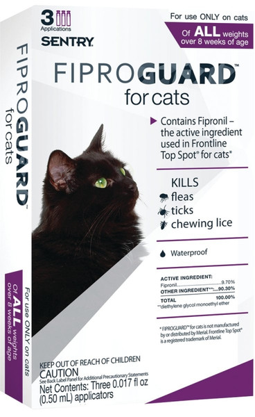SENTRY Fiproguard 02954 Flea and Tick Squeeze-On, Liquid, 3 Count [SKU: ORG1743947]