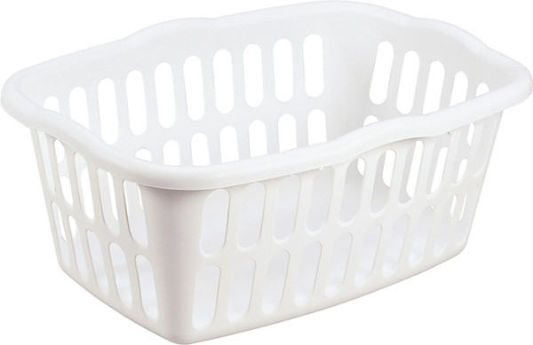 Sterilite 12458012 Laundry Basket, 1.5 bu Capacity, Plastic, White, 1-Compartment [SKU: ORG4386975]
