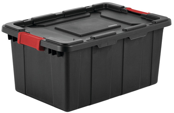 Sterilite 14649006 Industrial Tote, Plastic, Black, 25-3/4 in L, 17-1/4 in W, 11-7/8 in H [SKU: ORG4386827]