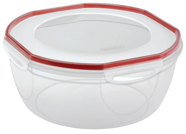 Sterilite UltraSeal 03958602 Storage Bowl, 8.1 qt Capacity, Plastic, Clear/Rocket Red, 5-5/8 in Dia, 12 in H [SKU: ORG5289509]