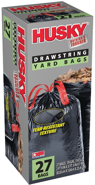 Husky HK39DSE27B Contractor Yard Bag, 39 gal Capacity, Black [SKU: ORG5120647]