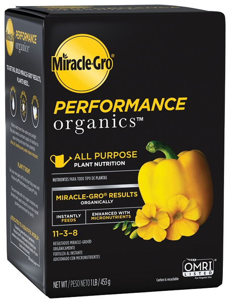Miracle-Gro Performance Organics 3003301 All-Purpose Plant Nutrition, 1 lb Box, Solid, 11-3-8 N-P-K Ratio [SKU: ORG7379878]
