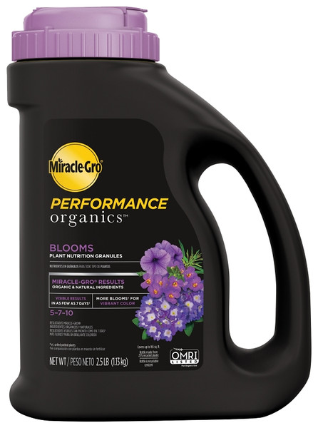 Miracle-Gro Performance Organics 3005710 Plant Food, 2.5 lb Jug, Solid, 5-7-10 N-P-K Ratio [SKU: ORG7379944]