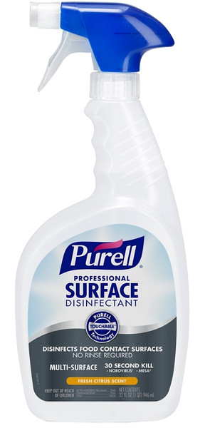 PURELL 3342-06 Professional Surface Disinfectant, 32 fl-oz Capped Bottle with 2 Spray Triggers, Liquid, Citrus [SKU: ORG5370044]