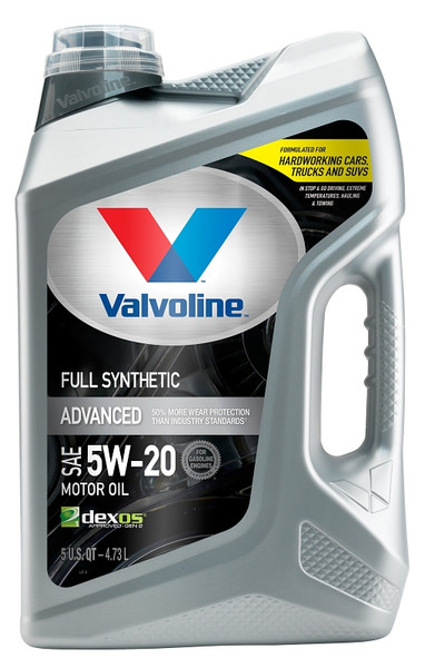 VALVOLINE 881147 Advanced Full Synthetic Motor Oil, 5W-20, 5 qt Jug [SKU: ORG4001376]