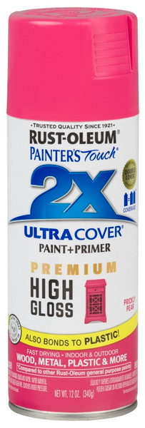 RUST-OLEUM PAINTER'S Touch 2X ULTRA COVER 331174 Spray Paint, High-Gloss, Prickly Pear, 12 oz, Aerosol Can [SKU: ORG1192699]