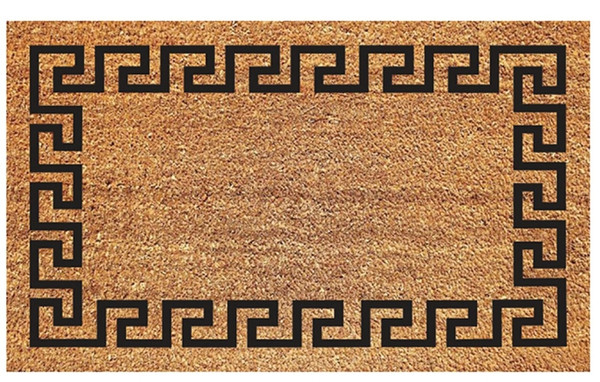 DeCoir 77FLGKY830 Non-Slip Door Mat, 18 in L, 30 in W, Rectangular, Greek Key Pattern, Black/Tan [SKU: ORG0814996]