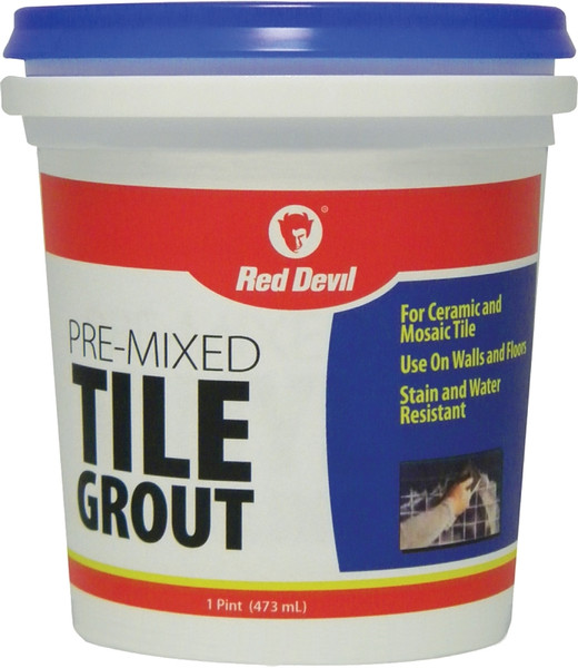Red Devil 0428 Tile Grout, Paste, Ammonia, Mild Acrylic, White, 1 pt Tub [SKU: ORG6167886]