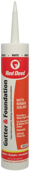 Red Devil 0697 Gutter and Foundation Sealant, White, Viscous Paste, 10.1 fl-oz Cartridge [SKU: ORG2012011]
