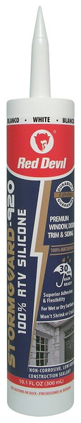Red Devil STORMGUARD 780 Silicone Sealant, White, 10 to 100 deg F, 300 mL Cartridge [SKU: ORG3551850]
