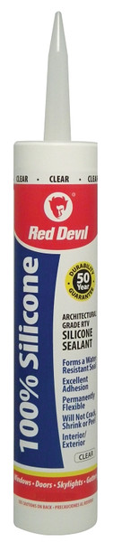 Red Devil 0826 Silicone Sealant, Clear, -60 to 400 deg F, 10.1 fl-oz Cartridge [SKU: ORG3025756]