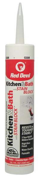 Red Devil Stain Block 0757 Sealant, Clear, -20 to 180 deg F, 10.1 oz Cartridge [SKU: ORG9441965]