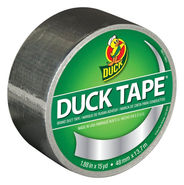 Duck 1303158 Duct Tape, 15 yd L, 1.88 in W, Vinyl Backing, Chrome [SKU: ORG1958354]
