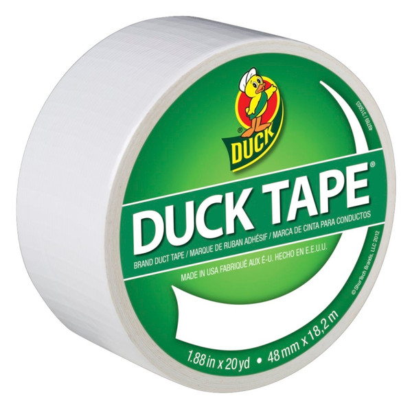 Duck 1265015 Duct Tape, 20 yd L, 1.88 in W, Vinyl Backing, White [SKU: ORG2155455]