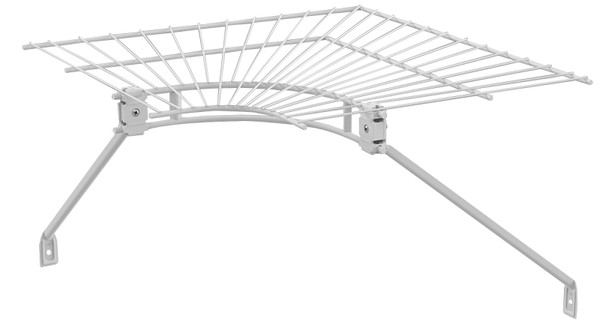 ClosetMaid 21067 Shelf and Rod Corner Kit, 21-1/2 in L, 21-1/2 in W, Steel, White [SKU: ORG6573943]